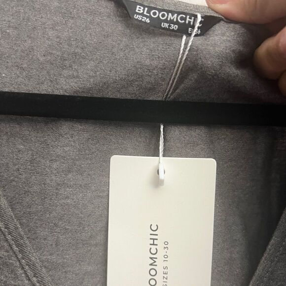 Bloomchic Gathered Wrap Top Grey - Picture 4 of 6